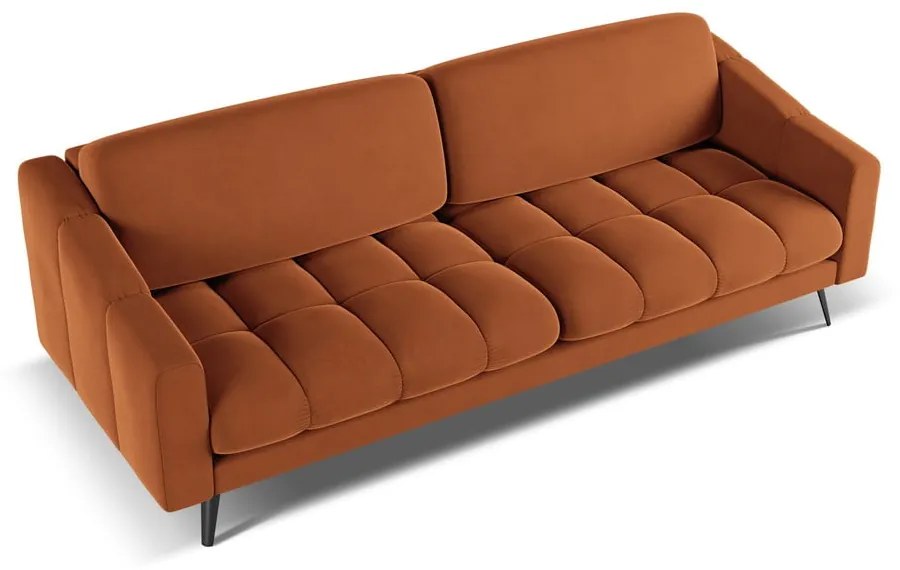 Pomarańczowa aksamitna sofa 238 cm Nalu – Makamii