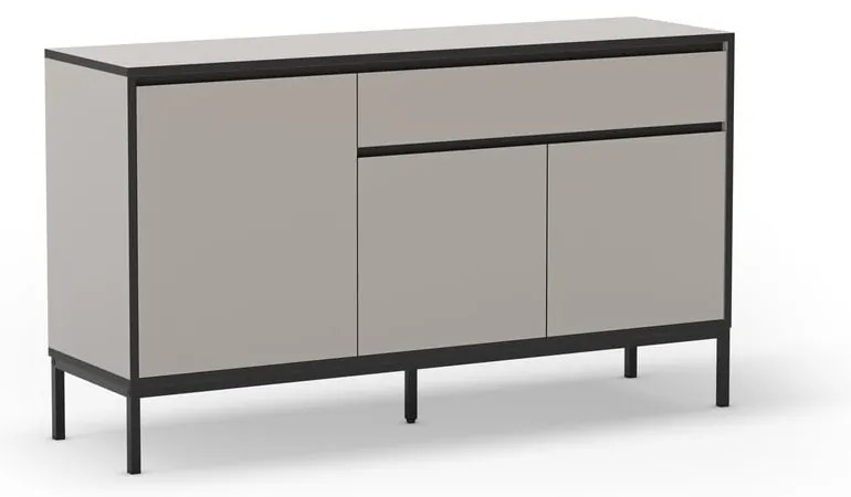 Szarobeżowa niska komoda 140x80 cm Lorenza – Marckeric