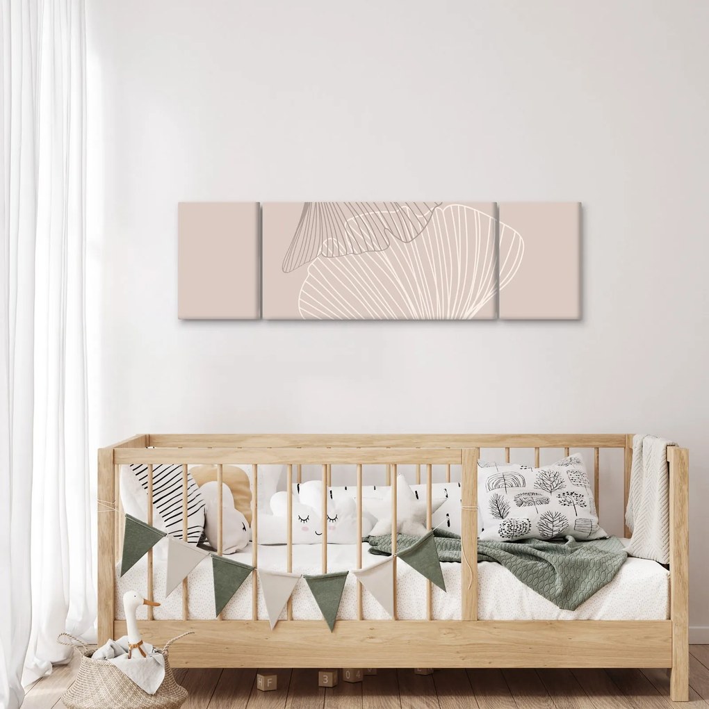 Obraz - Beżowe liście N⁰2 (170x50 cm)