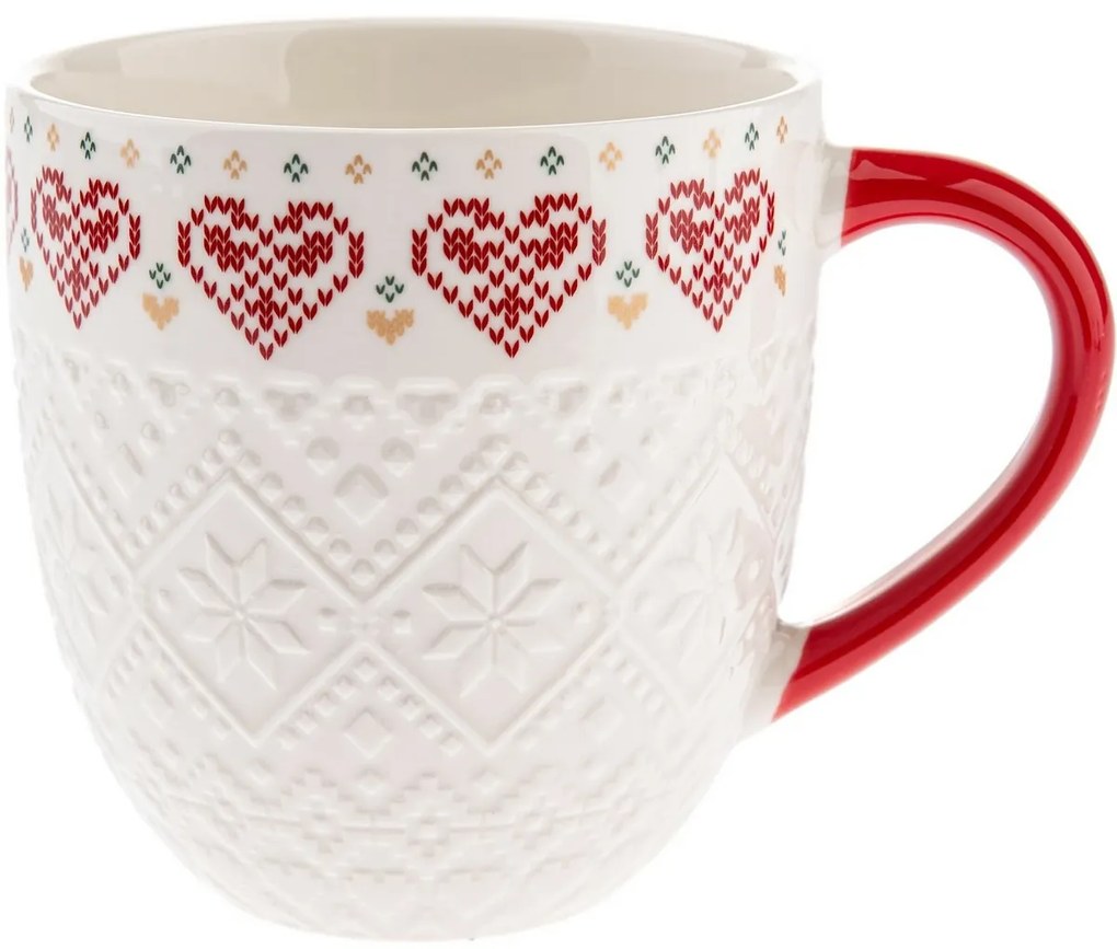 Porcelanowy kubek Pletené srdce 630 ml
