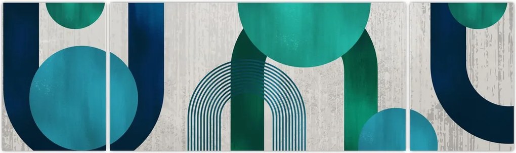 Obraz - Linie i okrągłe kształty (170x50 cm)
