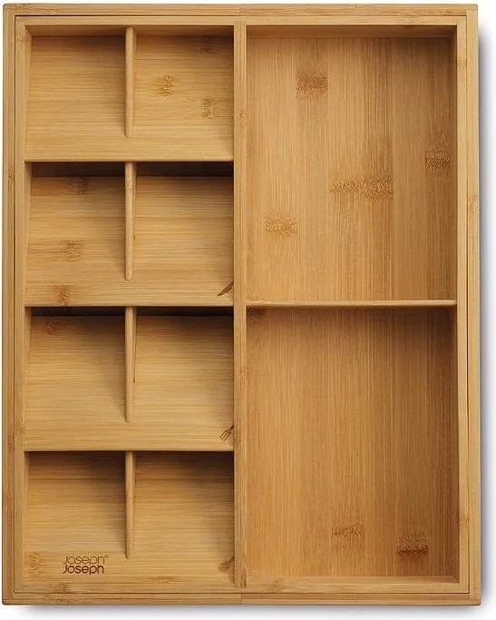 Regulowany bambusowy organizer na sztućce do szuflady w naturalnym kolorze 32 x 40 cm DrawerStore Bamboo – Joseph Joseph