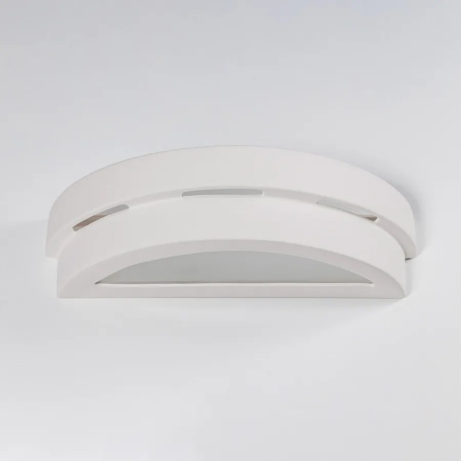 Kinkiety nowoczesny Gloch, ceramika/szkło - 1 źródło światła 4000K - L.40 x H.10 cm - biały