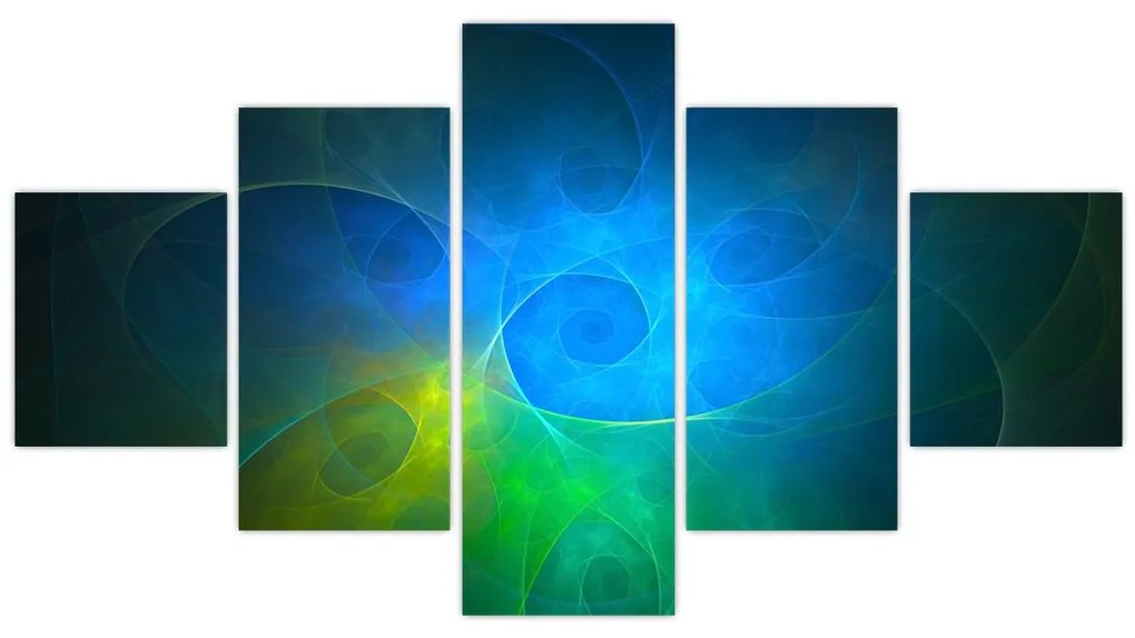 Obraz niebieskiej abstrakcji (125x70 cm)