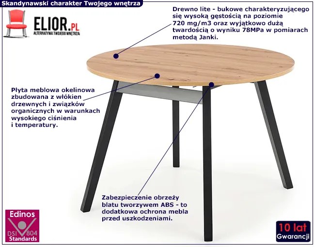 Okrągły rozkładany stół W3-P94