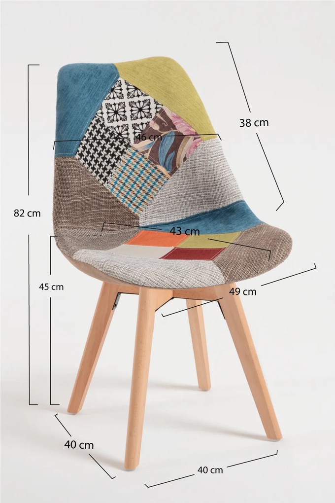 Pakiet 4 krzese Patchwork Synk