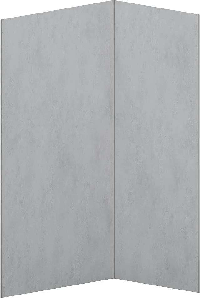 Zestaw 2 paneli ściennych aluminiowych pod prysznic z efektem polerowanego betonu z profilami - szer. 90 x szer. 120 cm x wys. 210 cm - ARFINO