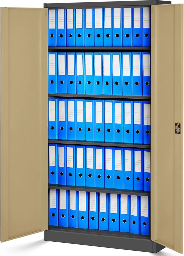 Szafa biurowa Eco Design Jan H 90x40x195 cm antracyt/orzech