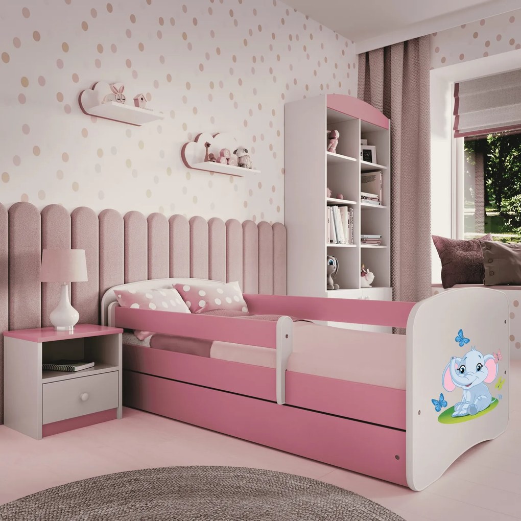 Łóżko dziecięce Babydreams z obrazkiem 140x70 z materacem