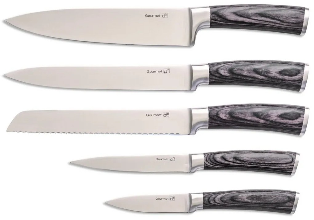 Zestaw noży G21 Gourmet Rustic 5 szt. + bambusowy blok