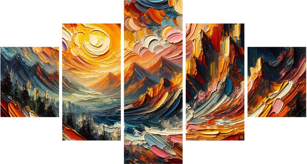 Obraz - Góry oświetlone słońcem (125x70 cm)