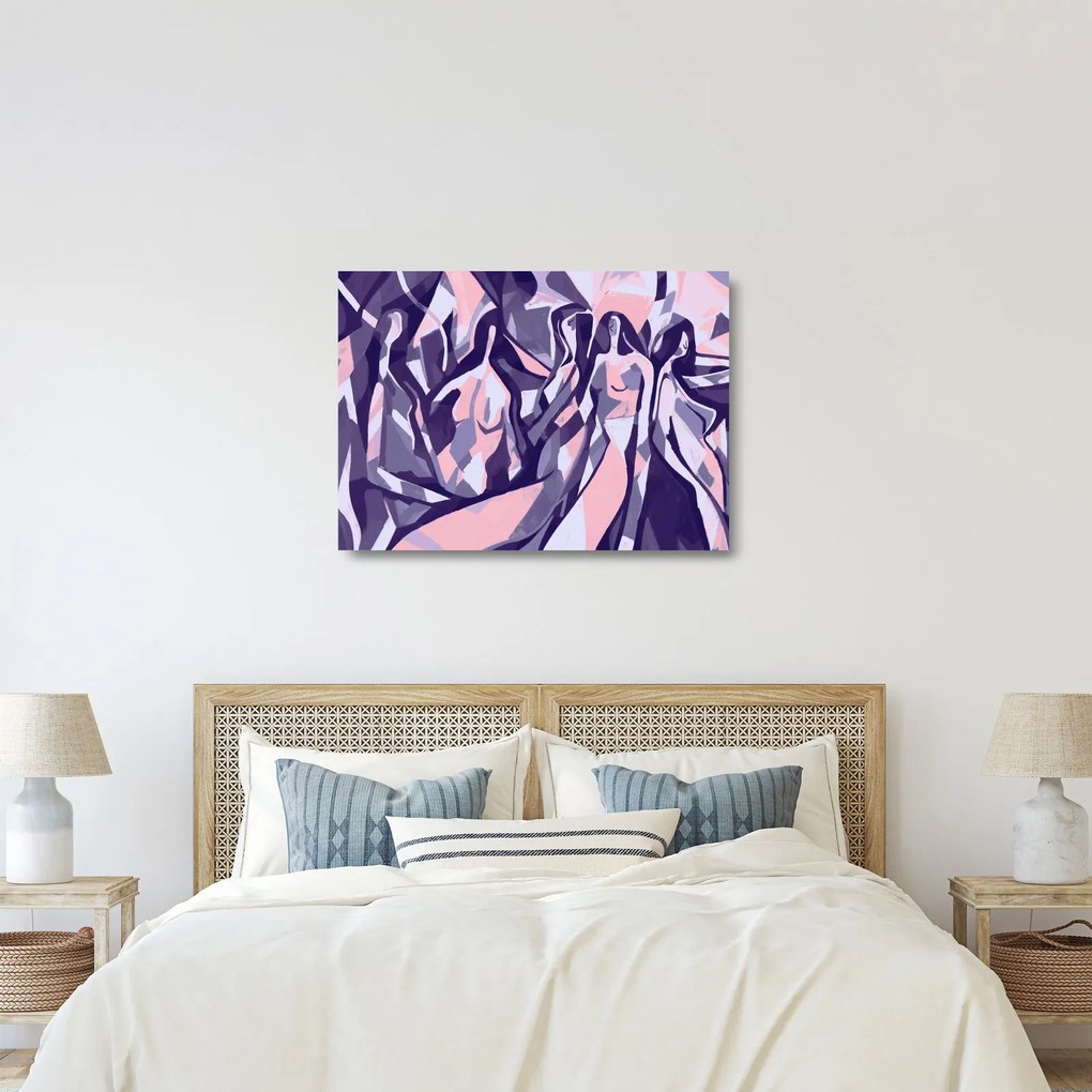 Obraz na szkle - Abstrakcyjne kobiety (70x50 cm)