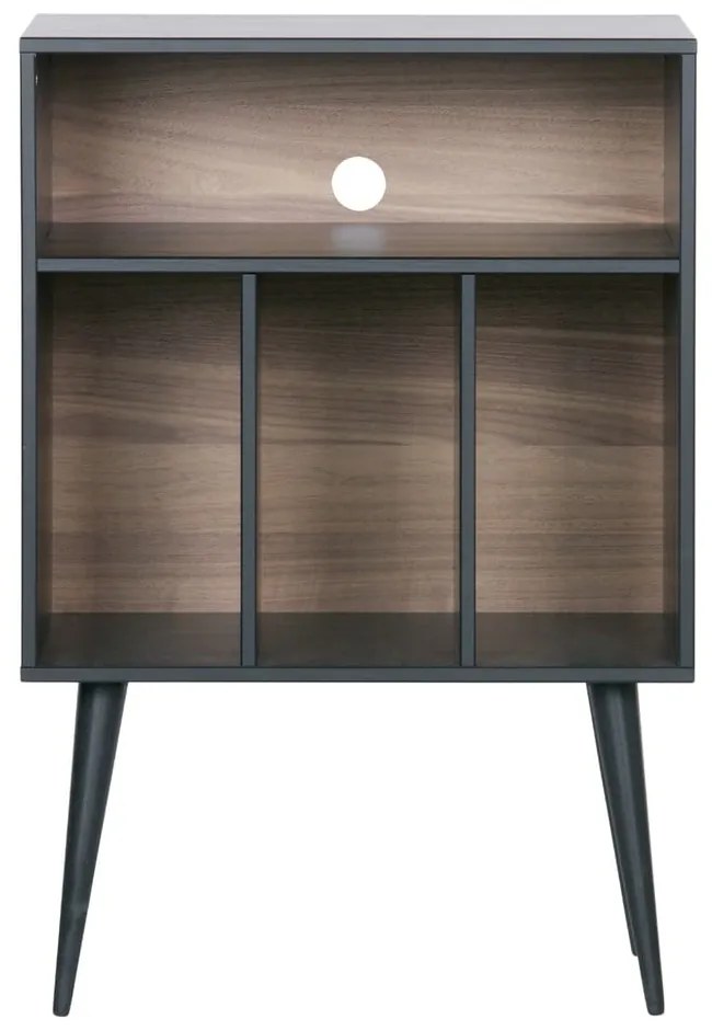 Czarno-naturalna szafka na gramofon z litego drewna sosnowego 60x83 cm James – WOOOD