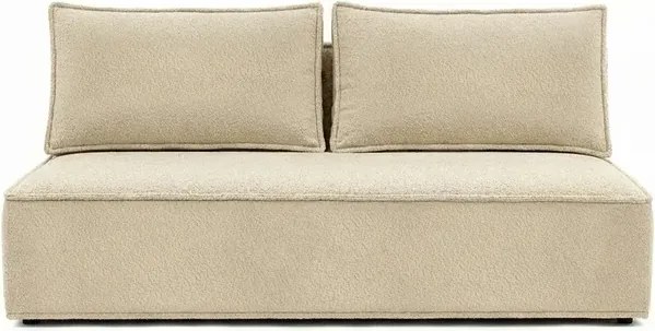 Sofa z Funkcją Spania MAVIA Beżowa Boucle Nowoczesna