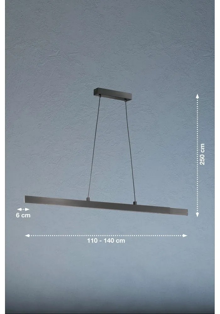 Czarna lampa wisząca LED ze ściemniaczem Stripe – Fischer & Honsel