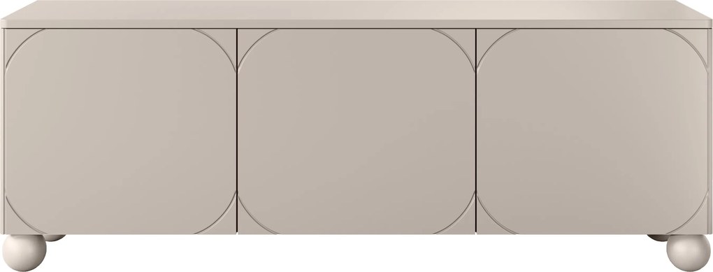 Szafka RTV trzydrzwiowa Sonatia II 150 cm na nogach kulach - kaszmir