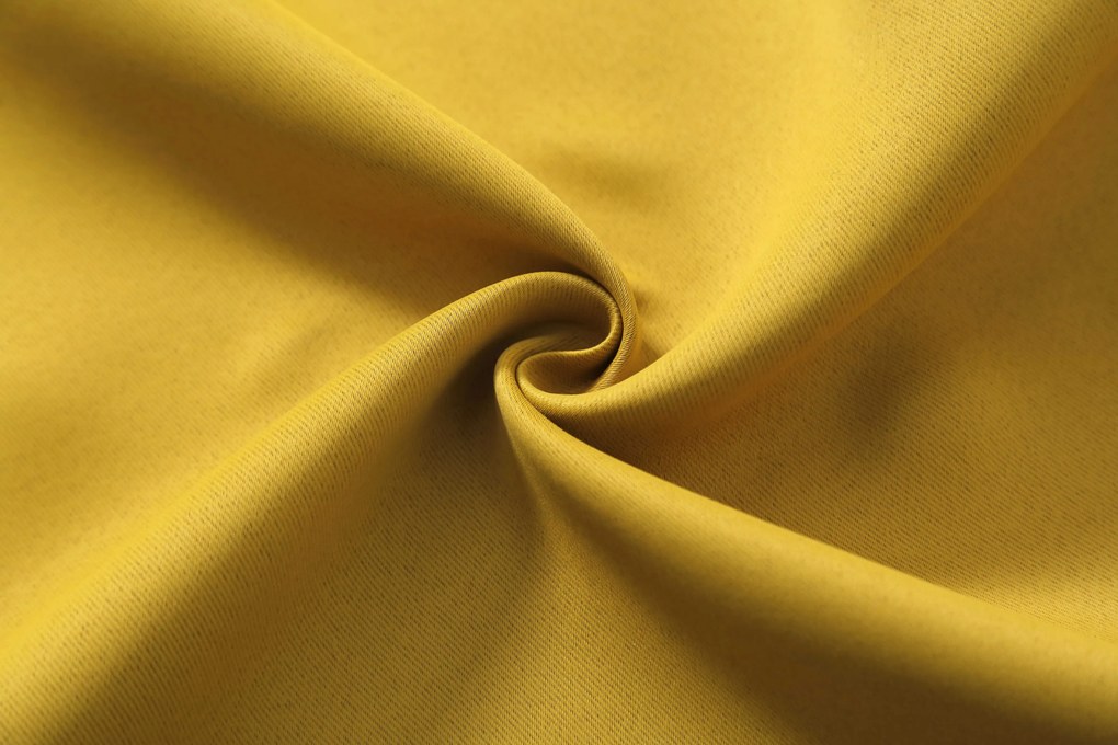 Żółta zasłona OXFORD 140x250 cm Zawieszanie: Taśma z wiązaniami