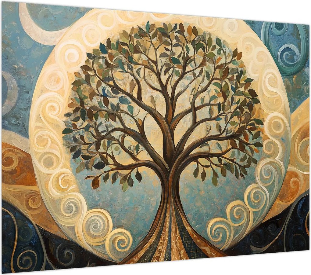 Obraz – Drzewo życia i spirale (70x50 cm)