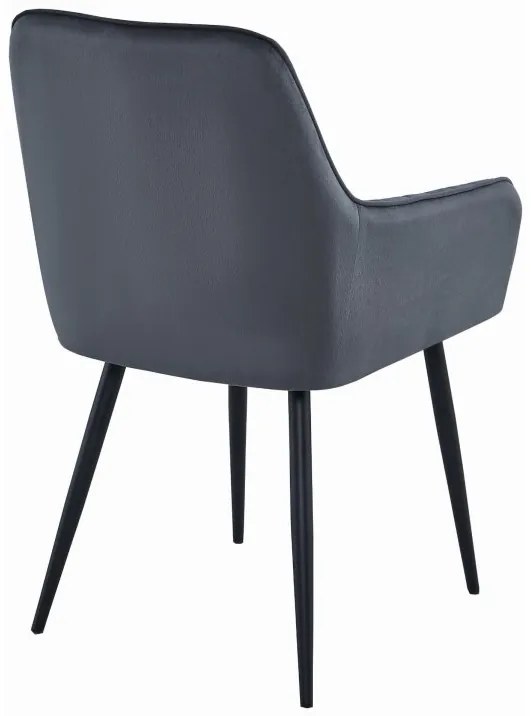 Zestaw do jadalni 1+4, biały stół w dekorze dąb sonoma MADO 120x80cm i szare aksamitne krzesło SOLDEN