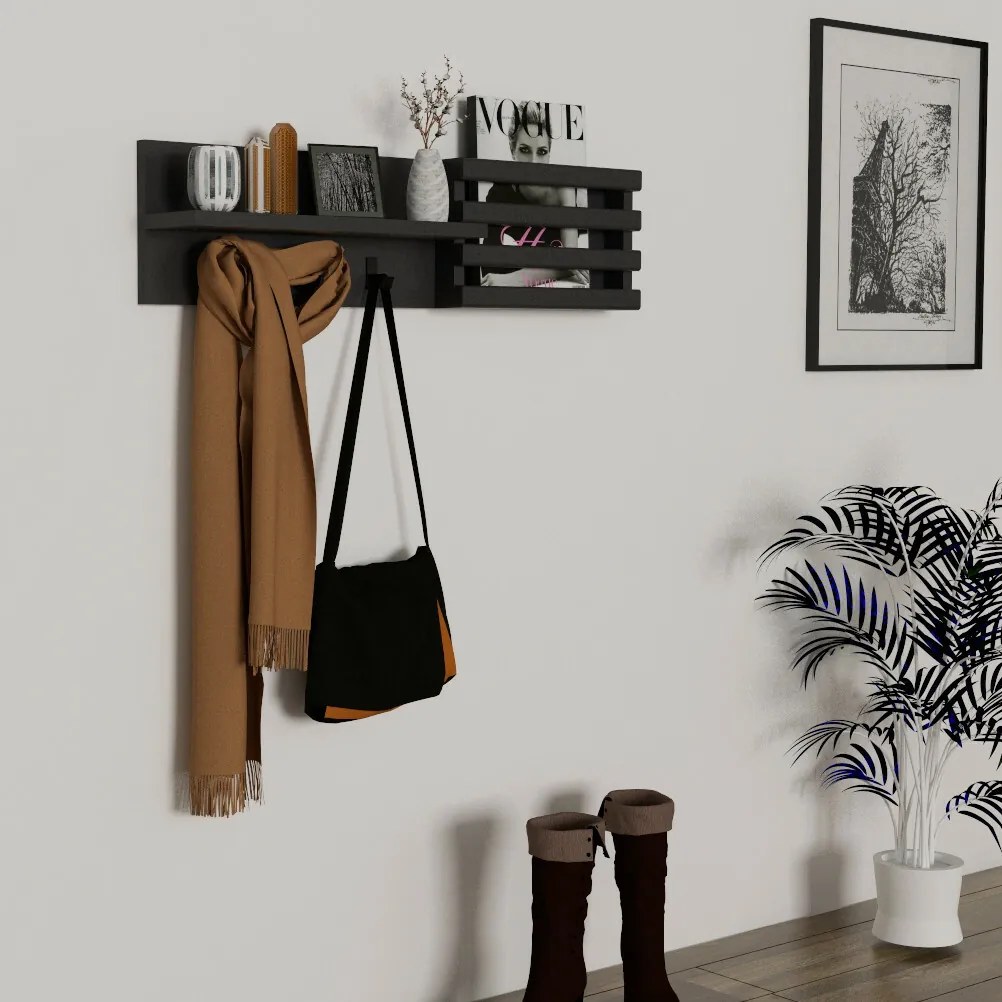 Wieszak ścienny Huso Anthracite