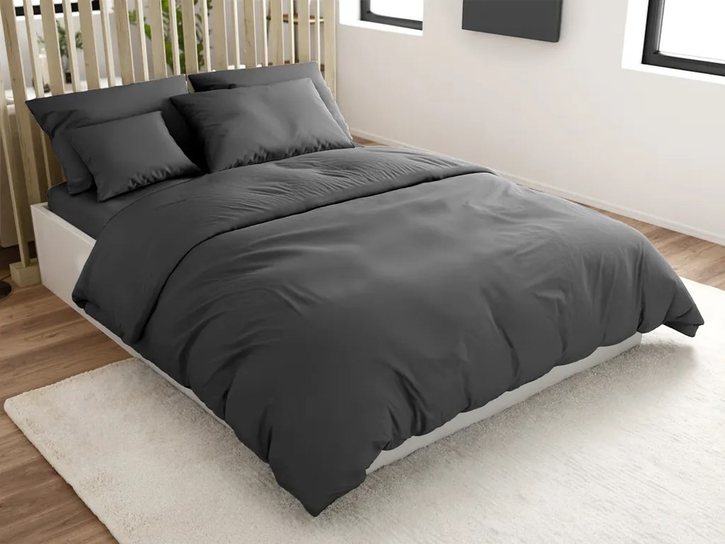 PrzytulneMieszkanie.pl PrzytulneMieszkanie.pl Bawełniana pościel LUX ciemnoszara z hotelową kieszenią Rozmiar pościeli: 70 x 90 cm | 140 x 220 cm