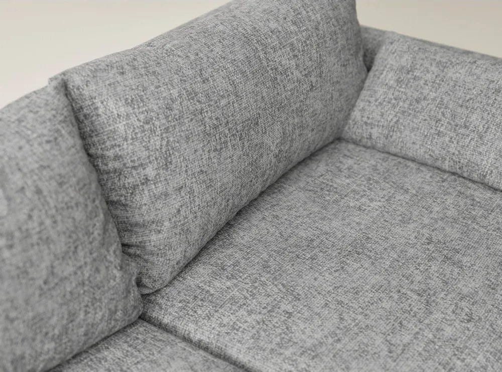Szary rozkładany/ze schowkiem narożnik z tkaniny szenilowej (lewostronny/z szezlongiem) Leon – Maison de Rêve