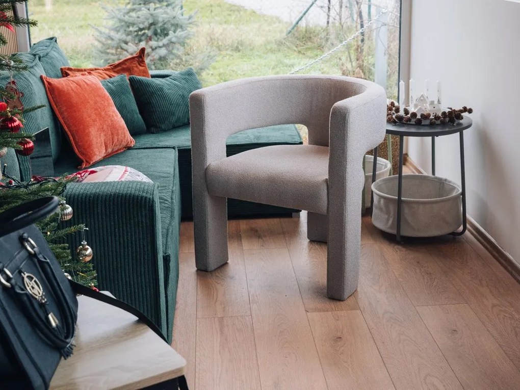 Beżowoszary designerski fotel ALPHA LOOP