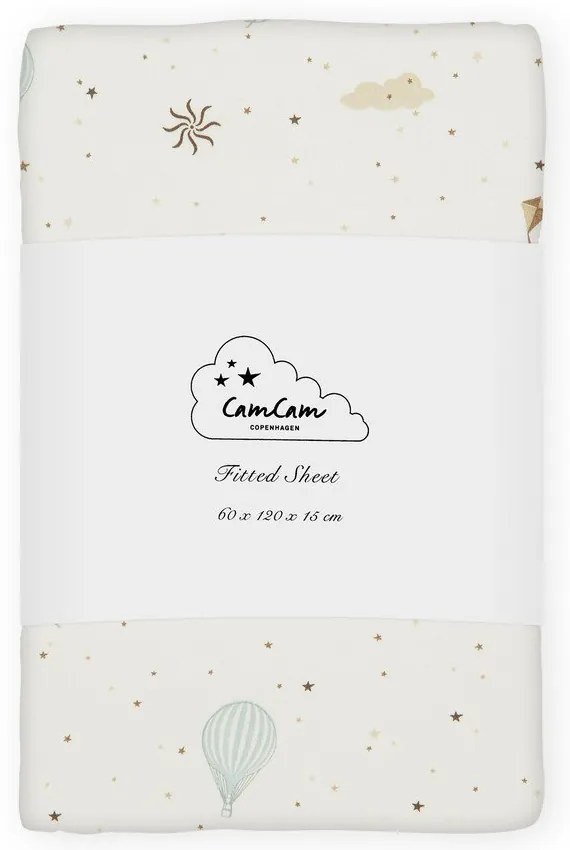 Prześcieradło dziecięce do łóżeczka z bawełny organicznej z gumką w kolorze kości słoniowej 60x120 cm Dreamland – Cam Cam Copenhagen