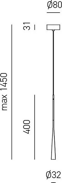 Dafne - Czarna lampa wisząca LED 7W 3000K IP20 - Minimalistyczna lampa sufitowa LED z aluminium - Zasilacz w zestawie - Maksymalna długość 145 cm