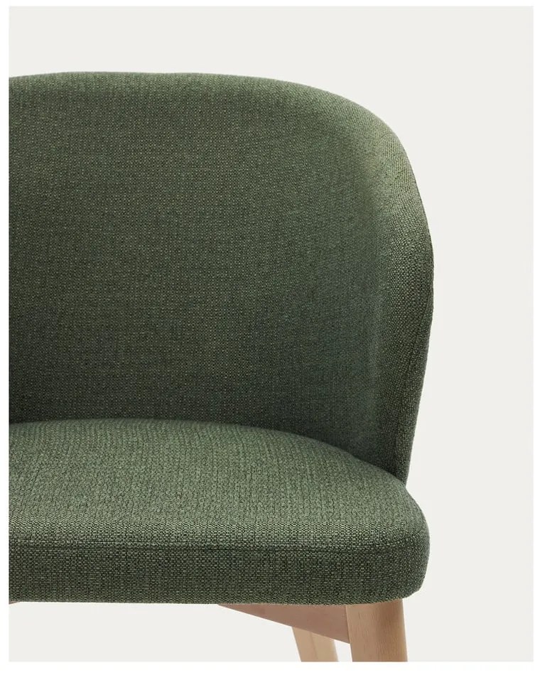 Ciemnozielony tapicerowany fotel jadalniany Darice – Kave Home