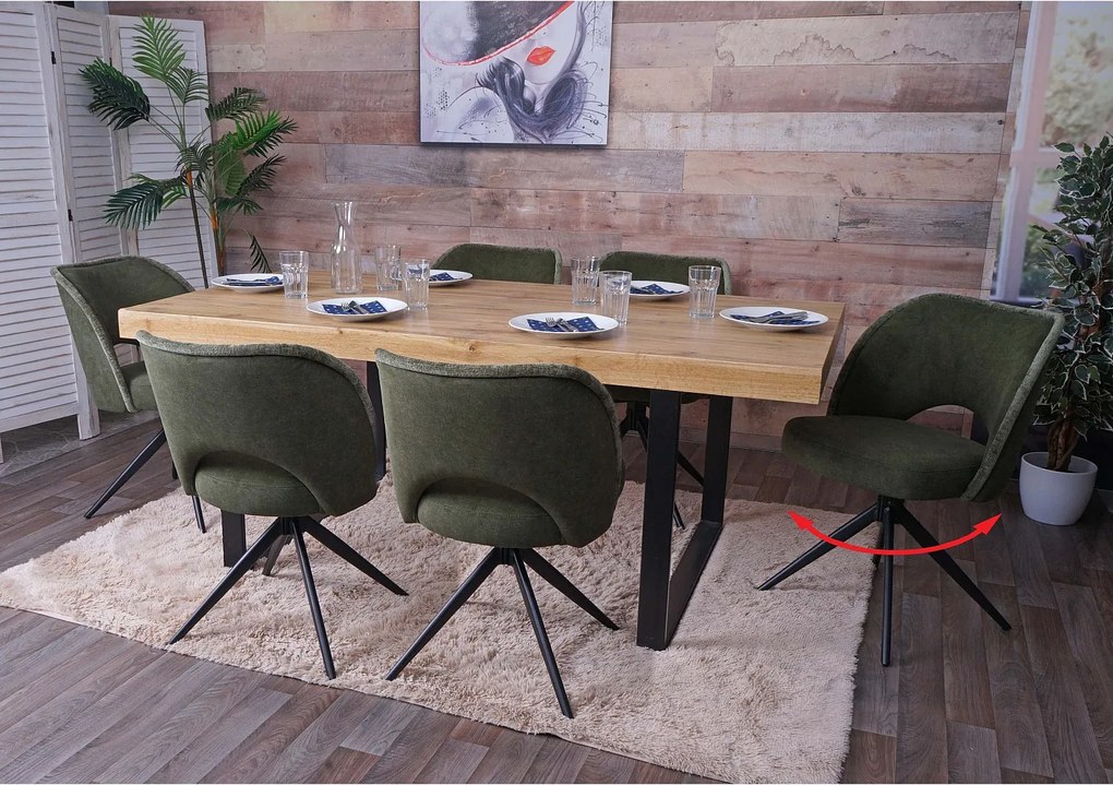 Krzesło do jadalni MCW-N72 (zestaw 6 sztuk),  zielony