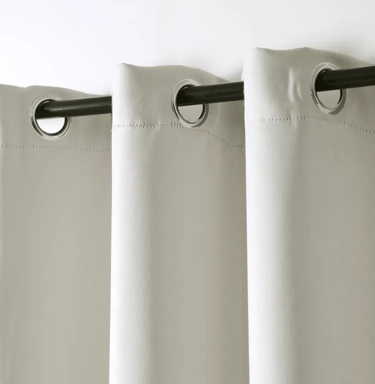 Biało-kremowa zasłona OXFORD 140x250 cm Zawieszanie: Taśma z wiązaniami