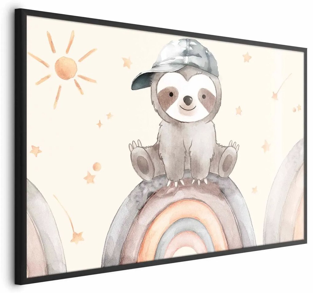 Plakat Pośród gwiazdek i tęcz 42x29,7 cm z ramą czarną bez marginesu ARTGEIST B