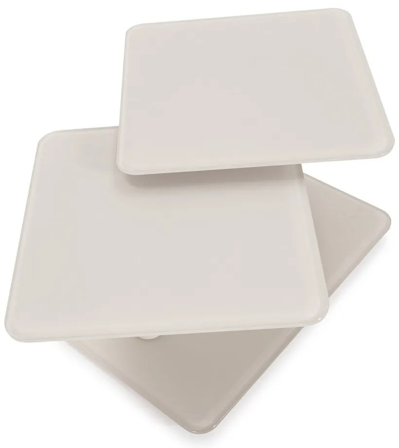 Kremowy szklany stolik 54x115 cm Elvi – Marckeric