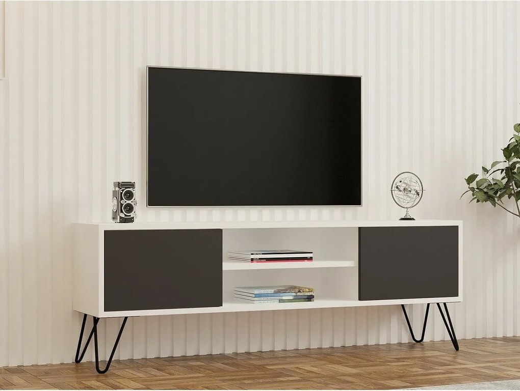 Stolik pod telewizor Hare White and Anthracite