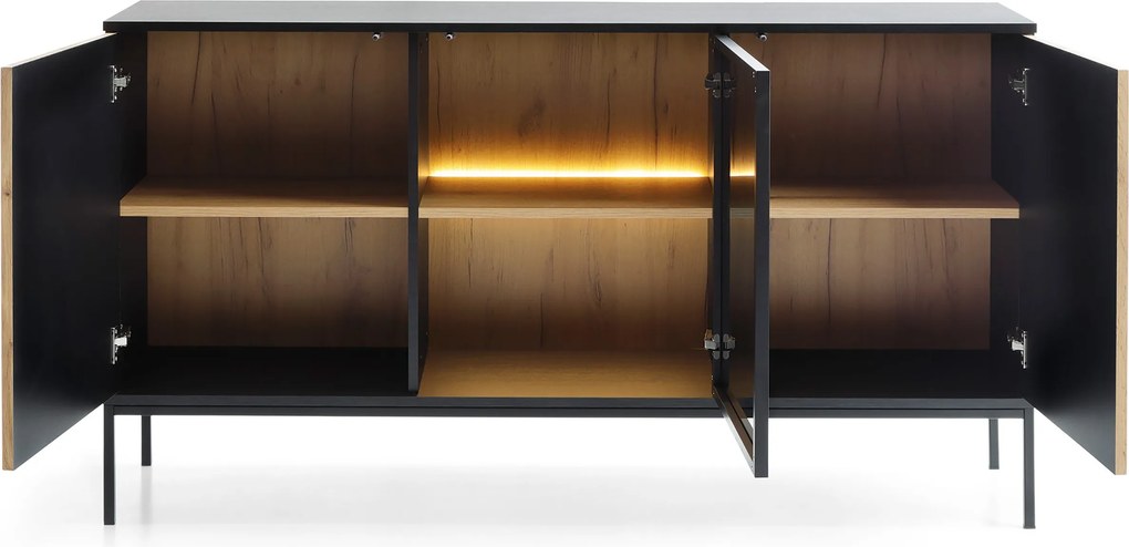 Komoda SENTIERO 154 cm do Salonu Sypialni Czarny