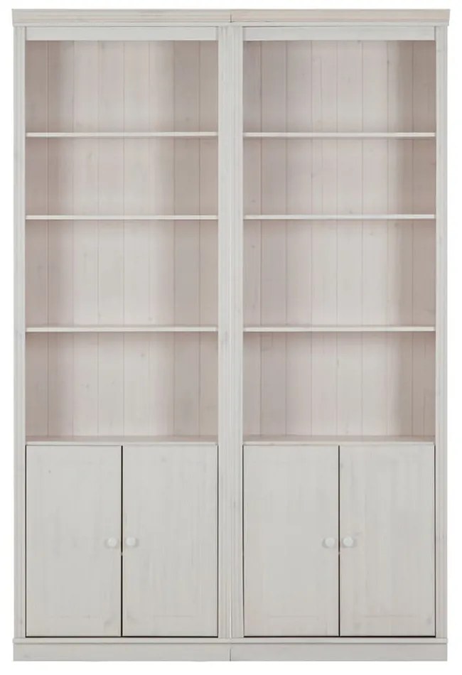 Biały regał z litego drewna sosnowego 148x223 cm Anita – Støraa