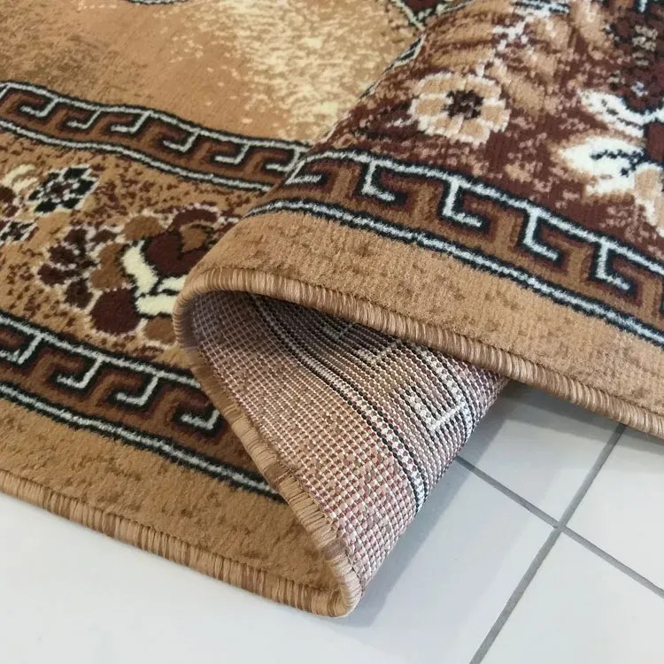 Brązowy prostokątny dywan do salonu K1-Z23