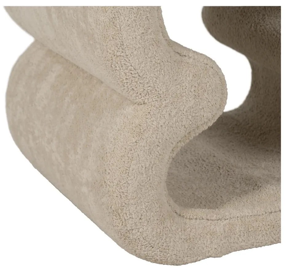 Beżowy puf z materiału bouclé – Ixia