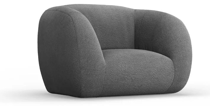 Szary fotel z materiału bouclé Essen – Cosmopolitan Design