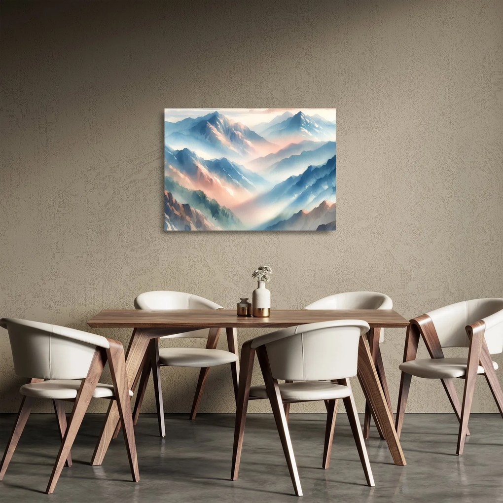 Obraz na szkle - Akwarelowe góry (70x50 cm)