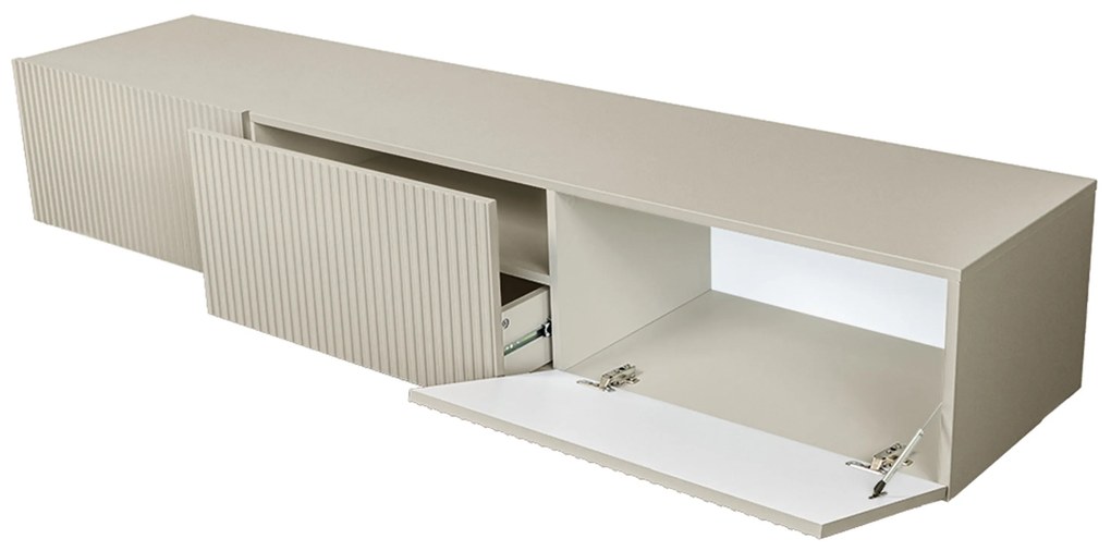 Szafka RTV Nicole 200 cm wisząca z szufladą - kaszmir mat