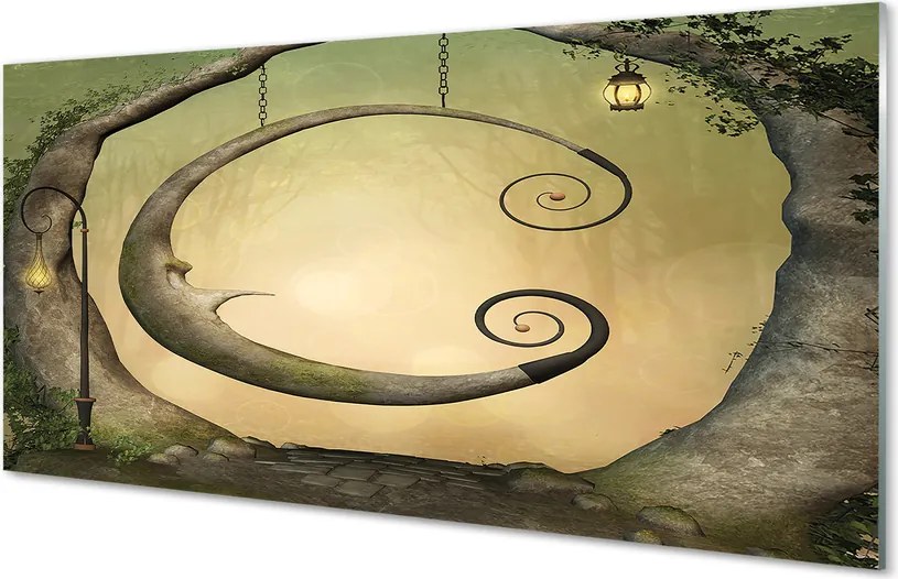 Szkło do Kuchni na Ścianę Światła w Tajemniczym Lesie