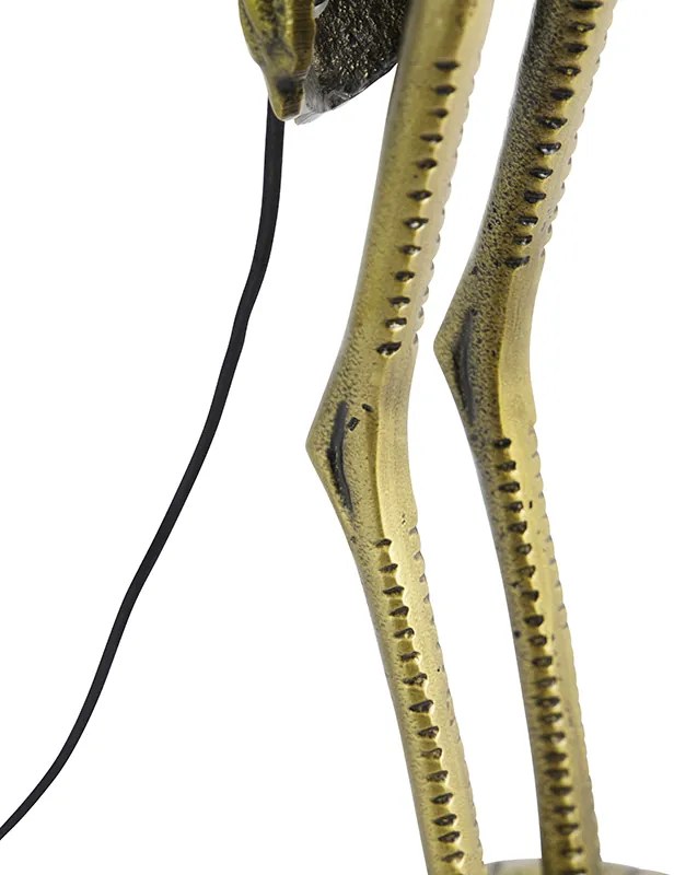 Lampa podłogowa w stylu vintage z abażurem z tkaniny w kolorze czarnym - Animal Crane Rustykalny / Vintage Oswietlenie wewnetrzne