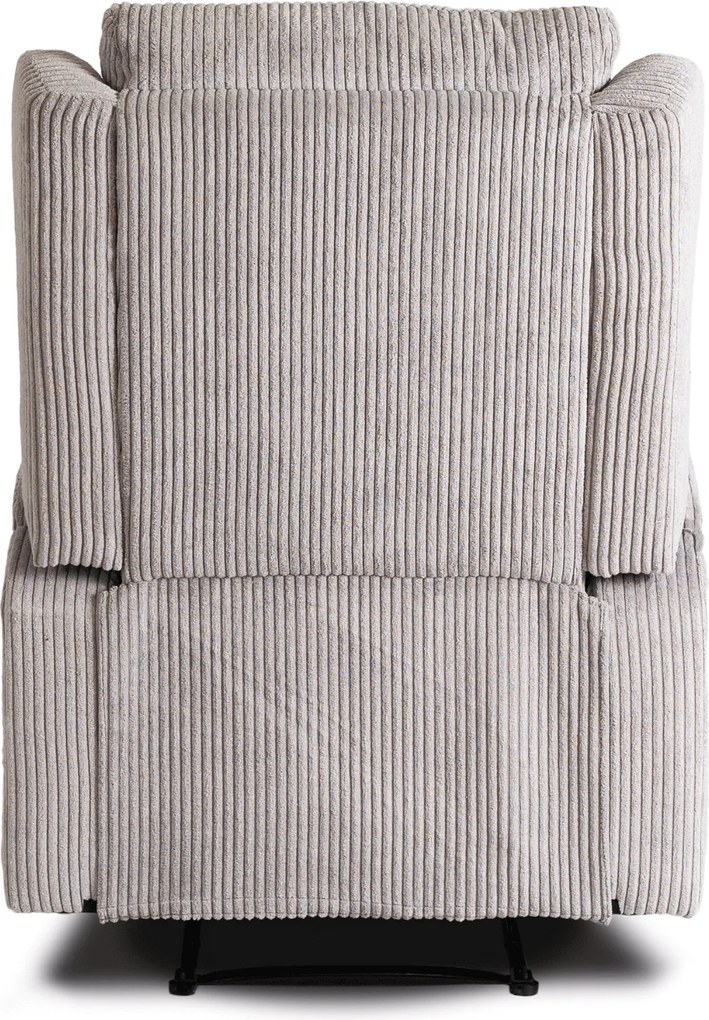 Fotel Masujący SEBASTIAN Rozkładany Wypoczynkowy z Podnóżkiem Szary Sztruksowy Nowoczesny