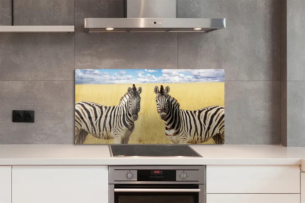 Szklany Panel Stado Zebr na Sawannie