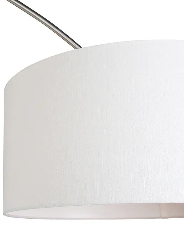 Luk Lampa łukowa stalowy abażur z tkaniny biały 50/50/25 regulowany - XXL Nowoczesny Oswietlenie wewnetrzne