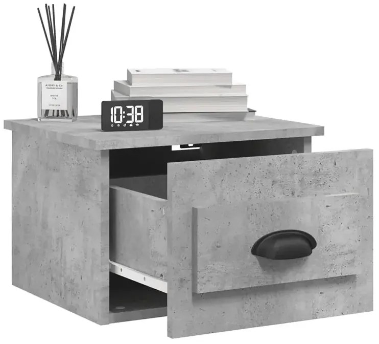 Wisząca szafka nocna z szufladą szary beton T3-D11