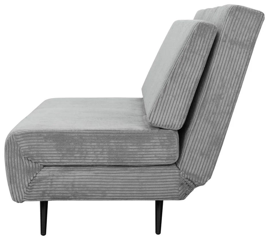 Jasnoszara sztruksowa rozkładana sofa 140 cm Mallory – Støraa