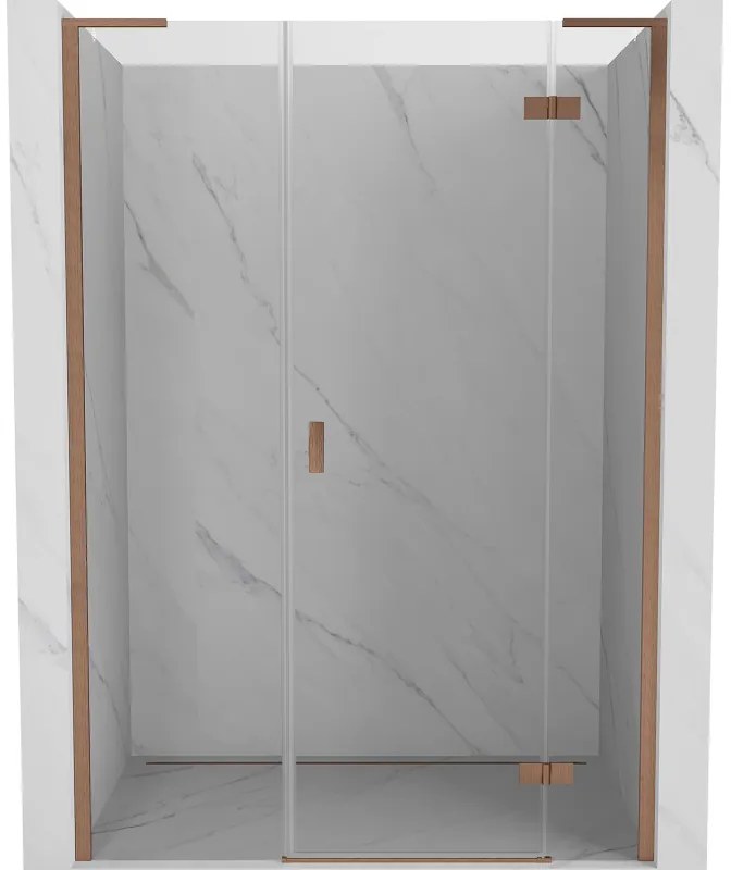 Mexen Mist-H L drzwi prysznicowe uchylne prawe 140 cm, transparent, miedź szczotkowana - 8A5L-140-001-65-00-P